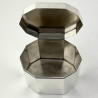 Plain Sterling Silver Tea Caddy or Trinket Box with Cut Corners