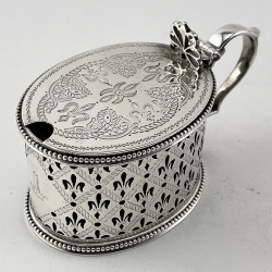 Beautiful and Good Quality Victorian Sterling Silver Mustard Pot (1879)