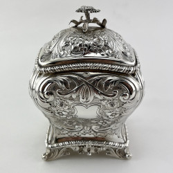 Beautiful Carrington & Co Georgian Style Sterling Silver Tea Caddy (1897)