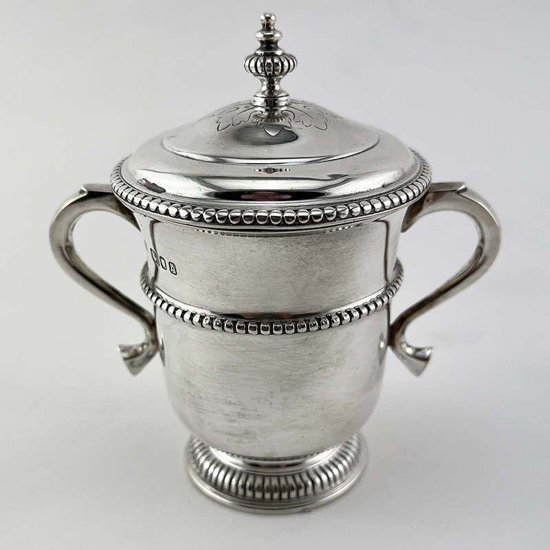 Miniature Georgian Style Sterling Silver Lidded Trophy Cup (1936) Miniature Georgian Style Sterling Silver Lidded Trophy Cup (1936)