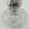 Pretty Late Victorian Sterling Silver and Cut Glass Perfume Bottle