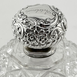 Pretty Late Victorian Sterling Silver and Cut Glass Perfume Bottle