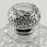 Pretty Late Victorian Sterling Silver and Cut Glass Perfume Bottle