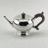 Charming George II Style Sterling Silver Plain Bullet Shaped Tea Pot
