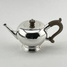 Charming George II Style Sterling Silver Plain Bullet Shaped Tea Pot