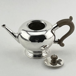 Charming George II Style Sterling Silver Plain Bullet Shaped Tea Pot
