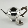 Charming George II Style Sterling Silver Plain Bullet Shaped Tea Pot