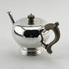 Charming George II Style Sterling Silver Plain Bullet Shaped Tea Pot