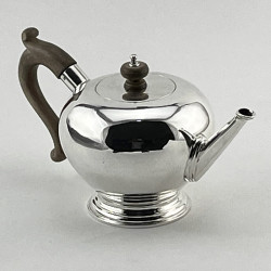 Charming George II Style Sterling Silver Plain Bullet Shaped Tea Pot