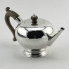 Charming George II Style Sterling Silver Plain Bullet Shaped Tea Pot