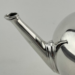 Charming George II Style Sterling Silver Plain Bullet Shaped Tea Pot