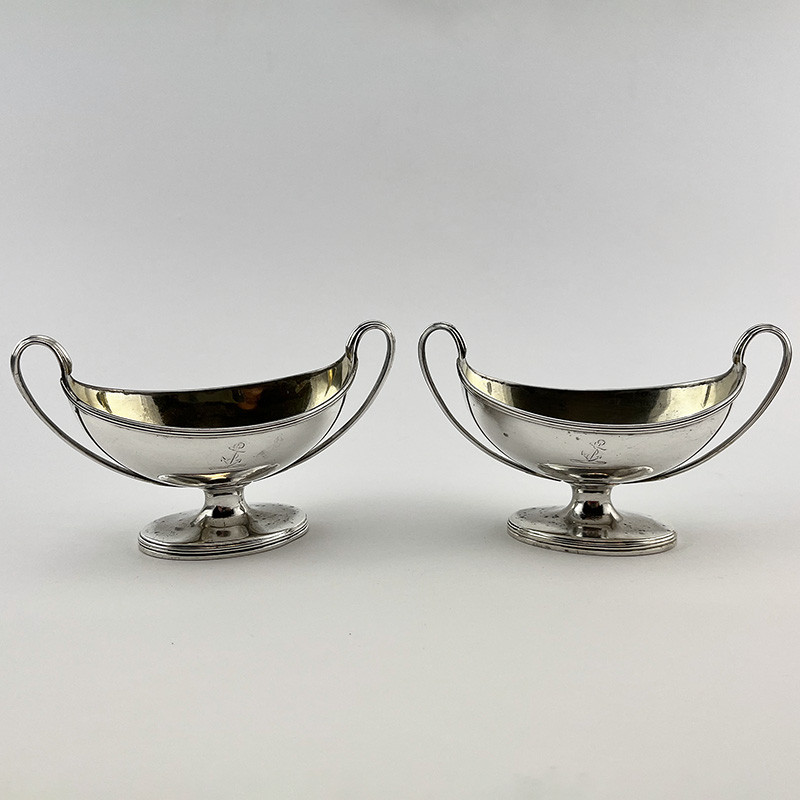 Pair of Elegant Sterling Silver George III Henry Chawner Salt Cellars Pair of Elegant Sterling Silver George III Henry Chawner Salt Cellars