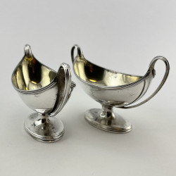 Pair of Elegant Sterling Silver George III Henry Chawner Salt Cellars