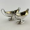 Pair of Elegant Sterling Silver George III Henry Chawner Salt Cellars
