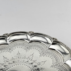 Very Pretty Victorian Round Sterling Silver Salver