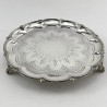 Very Pretty Victorian Round Sterling Silver Salver (1872)