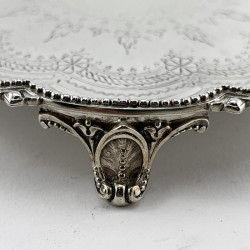 Very Pretty Victorian Round Sterling Silver Salver