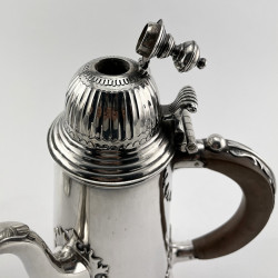 Superb Pair of William Comyns Georgian Style Sterling Silver Chocolate Pots