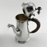 Superb Pair of William Comyns Georgian Style Sterling Silver Chocolate Pots
