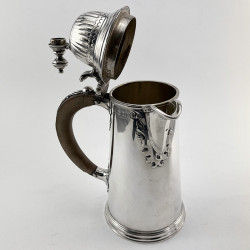 Superb Pair of William Comyns Georgian Style Sterling Silver Chocolate Pots