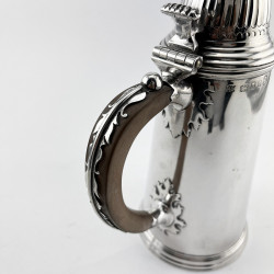 Superb Pair of William Comyns Georgian Style Sterling Silver Chocolate Pots
