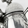 Superb Pair of William Comyns Georgian Style Sterling Silver Chocolate Pots