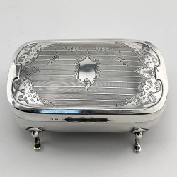 Beautiful Rectangular Sterling Silver Jewellery Box