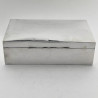 Stylish Plain Large Rectangular Sterling Silver Cigar or Trinket Box (1928)