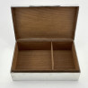 Stylish Plain Large Rectangular Sterling Silver Cigar or Trinket Box