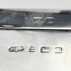 Stylish Plain Large Rectangular Sterling Silver Cigar or Trinket Box