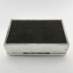 Stylish Plain Large Rectangular Sterling Silver Cigar or Trinket Box