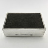 Stylish Plain Large Rectangular Sterling Silver Cigar or Trinket Box