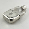 Stylish Late Victorian Sterling Silver and Clear Glass Hip Flask