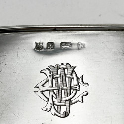 Stylish Late Victorian Sterling Silver and Clear Glass Hip Flask