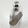 Stylish Late Victorian Sterling Silver and Clear Glass Hip Flask