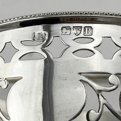 Chester Sterling Silver Sugar Basket with Bristol Blue Glass Liner