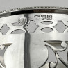 Chester Sterling Silver Sugar Basket with Bristol Blue Glass Liner
