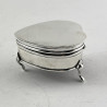 Edwardian Sterling Silver Heart Shaped Ring or Jewellery Box