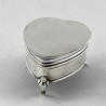 Edwardian Sterling Silver Heart Shaped Ring or Jewellery Box