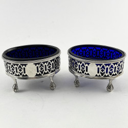 Pair of Georgian Robert Hennell Sterling Silver Salts