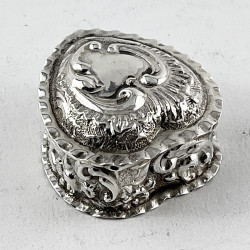 Charming Victorian Heart Shaped Sterling Silver Ring or Jewellery Box