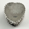 Charming Victorian Heart Shaped Sterling Silver Ring or Jewellery Box