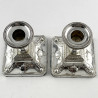 Dwarf Neo Classical Adams Style Edwardian Sterling Silver Candlesticks