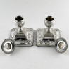 Dwarf Neo Classical Adams Style Edwardian Sterling Silver Candlesticks