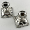 Dwarf Neo Classical Adams Style Edwardian Sterling Silver Candlesticks
