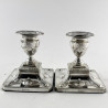 Dwarf Neo Classical Adams Style Edwardian Sterling Silver Candlesticks