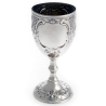 Victorian Silver Goblet Decorated with Chased Flowers and Scrolls