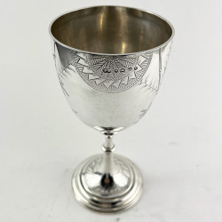 Victorian Sterling Silver Aesthetic Style Engraved Decorated Goblet