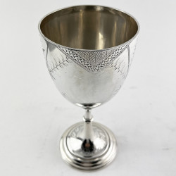 Victorian Sterling Silver Aesthetic Style Engraved Decorated Goblet