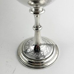 Victorian Sterling Silver Aesthetic Style Engraved Decorated Goblet